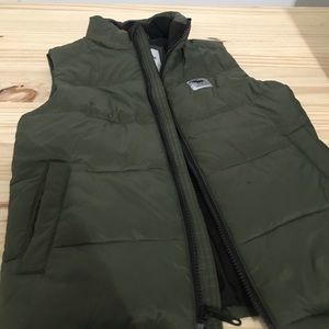 Boys Army Green Puffer Vest